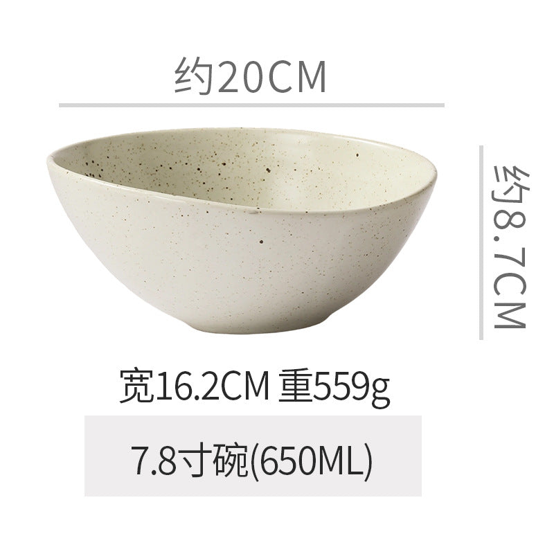 Vintage & unique shaped ceramic dinnerware - stylish plates for restaurants & home use - creative fruit, salad, rice & noodle bowls