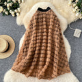 French heavy industry stereo rose flower high waist skirt women's styleeasiest for matchslimming lookelegance large swing a-line umbrella skirt