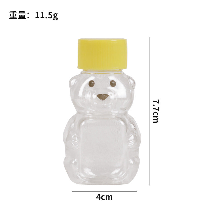 hot seller: bear-shaped clear pp plastic bottles with lids - perfect for juice, drinks, sauces, and honey. airtight sealing