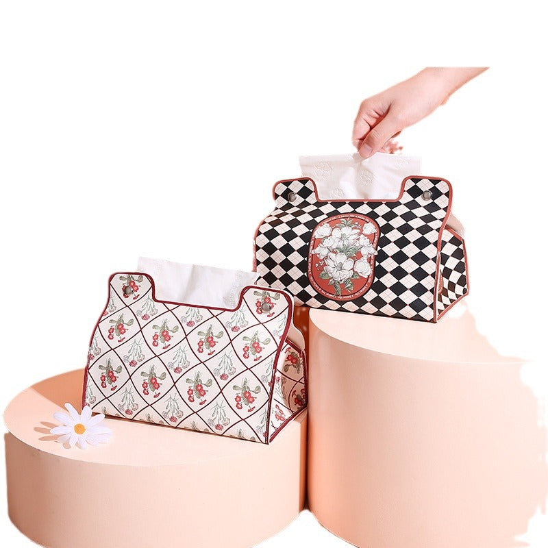 European-style small safflower tissue box pastoral pumping carton folding candy box restaurant dining table kitchen bathroom storage