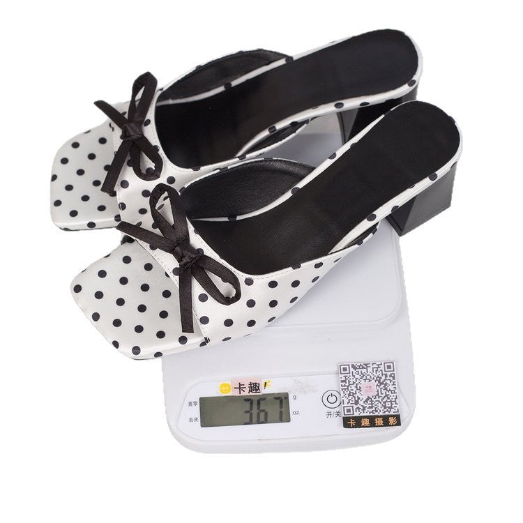 Women's chunky heel sandals with bow detail - new 2026 summer collection for cross-border e-commerce