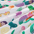 Mermaid pattern kids' flutter sleeve breathable & cool fitted dress