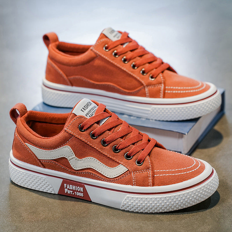 Men's canvas shoes 2025 new winter anti-slip athletic sneakers summer breathable red versatile casual men's shoes
