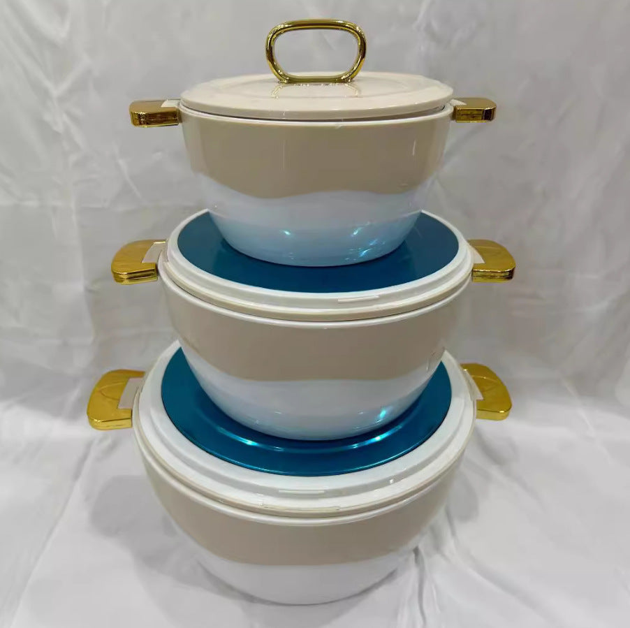 Large capacity 1.8l-3.5l-6l factory direct sales food warmersuit3pcs thermal insulation box kitchen tableware