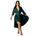 Bestselling cross-border e-commerce autumn/winter new arrivals: european and american style irregular hem longline shirt dress - direct from the factory