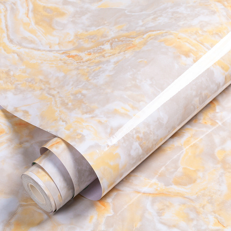 Cross-border Supply Desktop Stickers Marble Wallpaper Self-Adhesive Kitchen Oil-proof Stickers Furniture Renovation Stove Cabinet Stickers