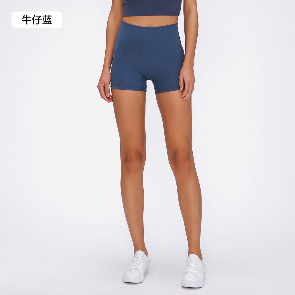 Spring/summer new women's seamless yoga shorts - double-sided brushed training running sports 3/4 length hot pants s2046