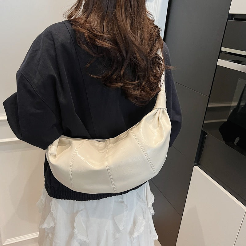 Shoulder bag women's simple dumpling bag messenger bag women's bag 2025 spring and summer new fashion croissant bag