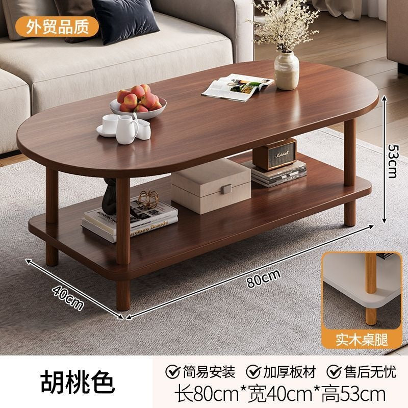 Coffee table small apartment double layer thickened rental house simple table high-end simple tea table bedroom small table