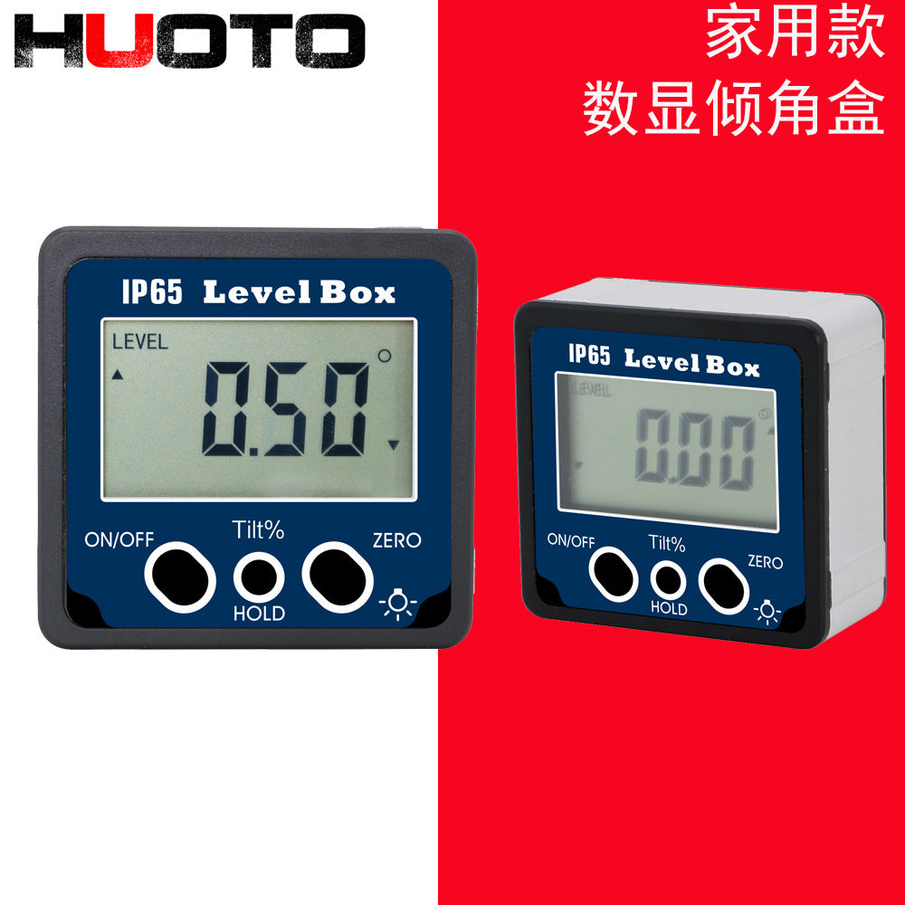 New IP65 digital display inclinometer, inclinometer, angle measurement, horizontal ruler, strong dipping angle box wholesale