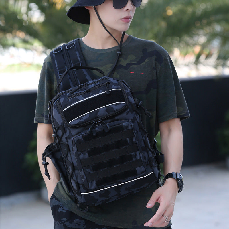 Outdoor Multifunctional Luya Bag Double Shoulder Crossbody Tactical Backpack Men's Hiking Hiking Bag Large Capacity
