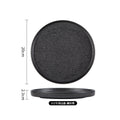 Japanese-style premium black and white ceramic dinnerware - high-end rock texture dinner plates for home use - round steak and chop dishes for restaurants
