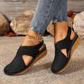 Exportfashionplus sizesummernew arrivalcasualcut outvelcro strap wedge heel fish mouth sewing toe cap sandals