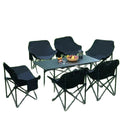 Complete outdoor folding table and chair set - camping table and chairs, roll-up table, portable moon chair, bbq table, picnic set