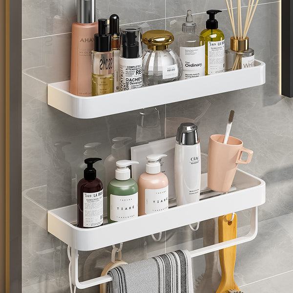 White non-punching bathroom toilet rack wall-mounted toilet toilet washstand towel storage wall