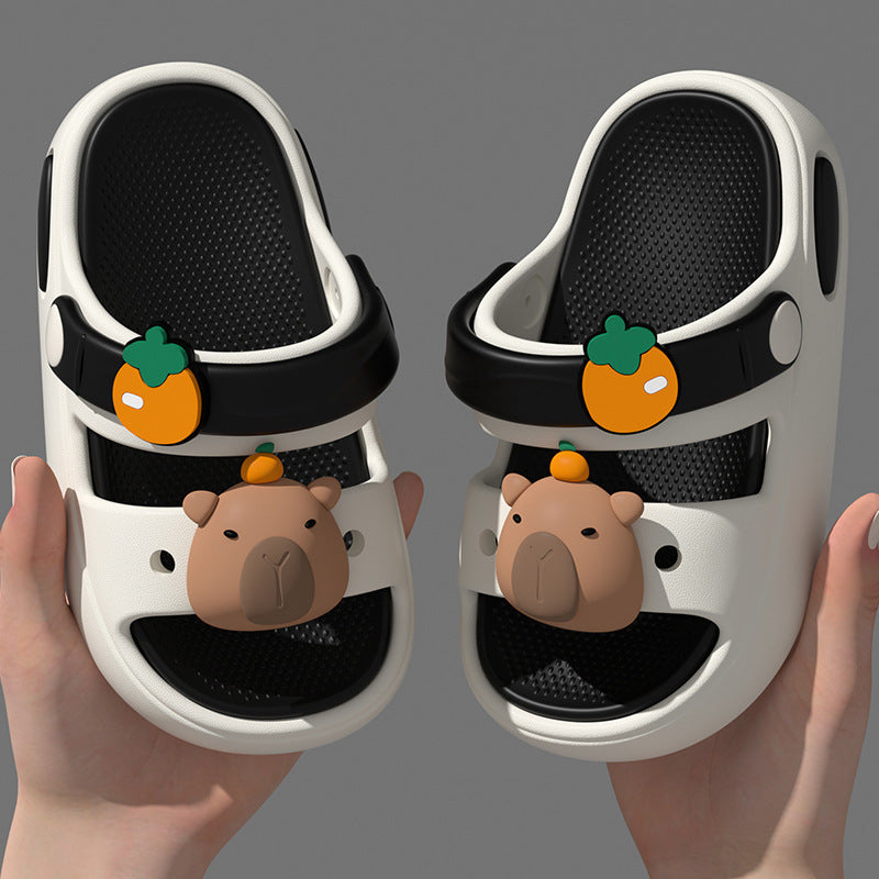 3d capybara kids' slippers - new 2025 summer collection for girls, indoor home cartoon non-slip sandals for boys