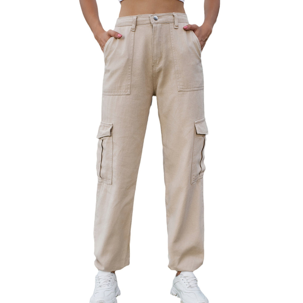 Insfashion cross-border  new arrival denim semi-elastic design stylisheasiest for matchworkwear pants  women's fashion