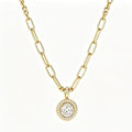 new style accessible luxury inlaid six-claw zircon copper zircon 14k gold necklace female golden elegant clavicle chain heart
