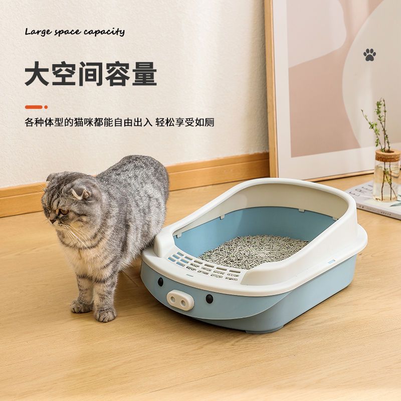Cat litter box deodorizing filter cat supplies complete range of oblique turnover boxes cat litter box cat litter box extra large durable cheap