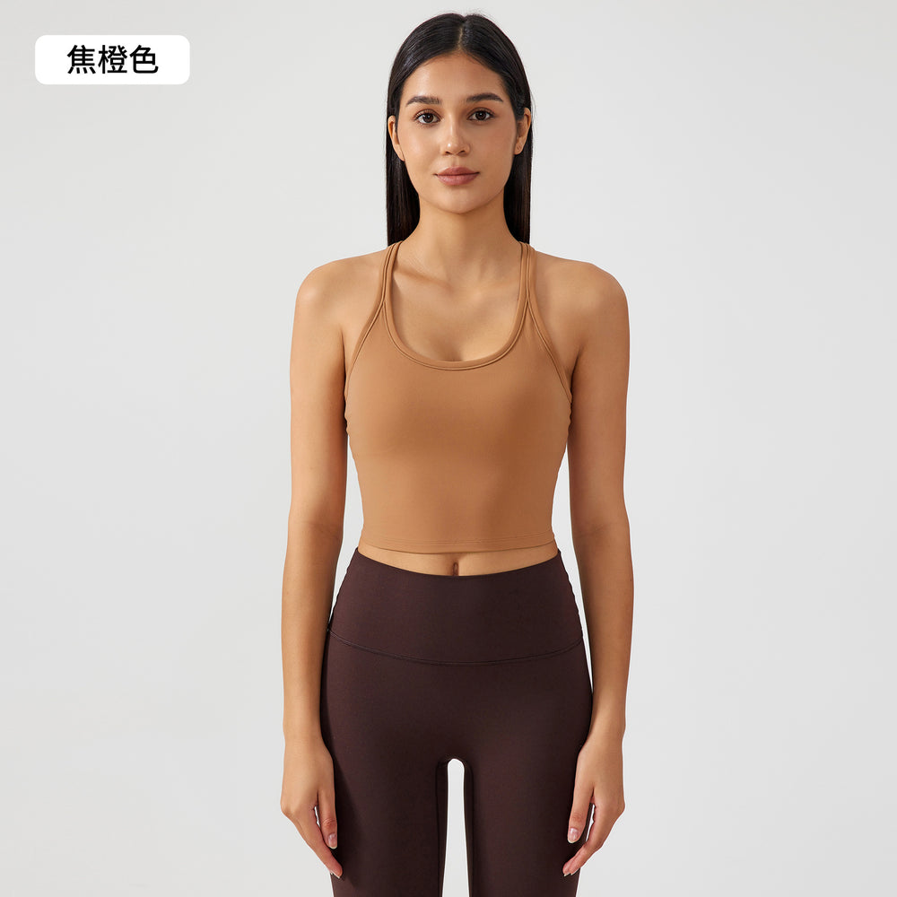 Fashioneasiest for matchnew arrival with chest pad yoga vest women's comfortable naked fitness bubble wrap sports bra s2081