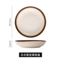 Japanese-style creative ceramic tableware set - includes breakfast bowls, ramen bowls, and retro ceramic fruit/salad bowls