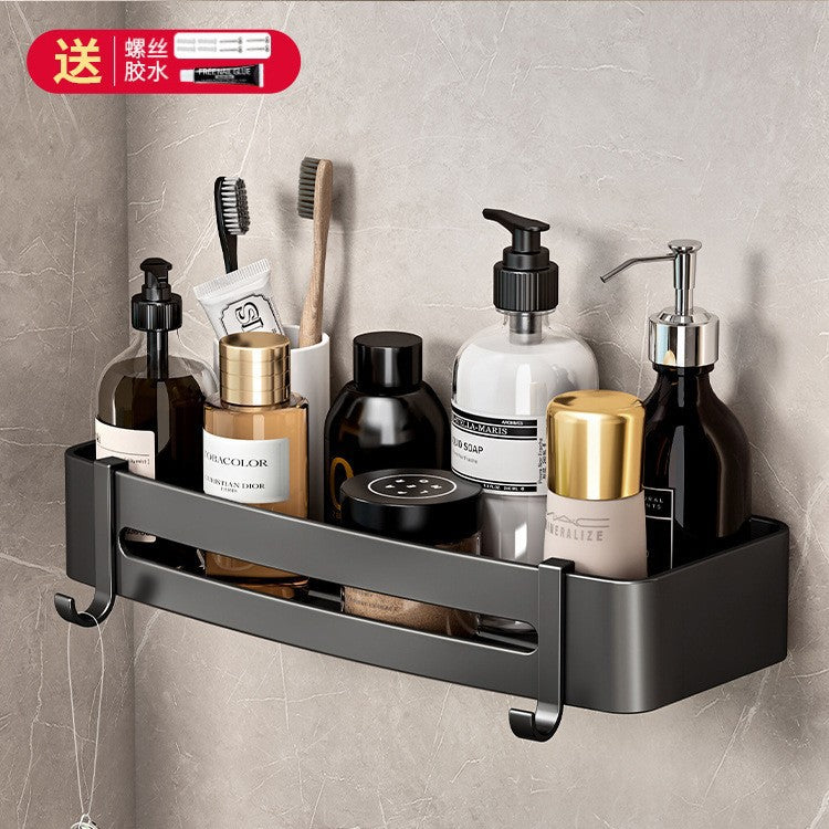Bathroom black corner shelf, no punching, bathroom, washroom, bathroom, storage rack, tripod, corner storage rack