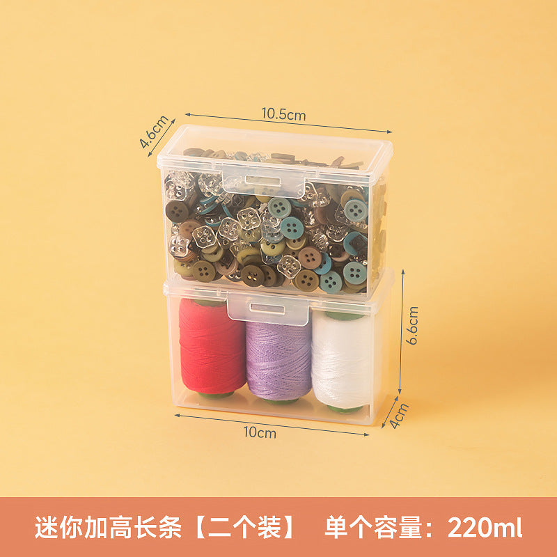 needle and thread plastic transparent storage box with lid drawer can be stacked needle box household mirror cabinet desktop storage box wholesale