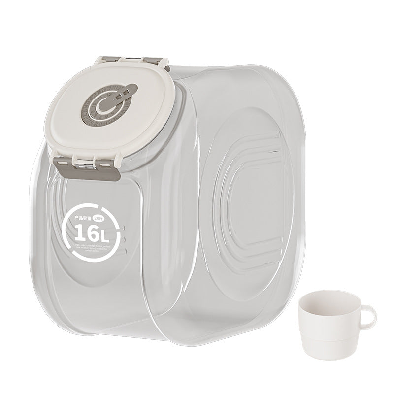 Rice barrel Household storage Sealed barrel Insect-proof and moisture-proof grain storage barrel Food grade Transparent grains Sealed grain storage tank