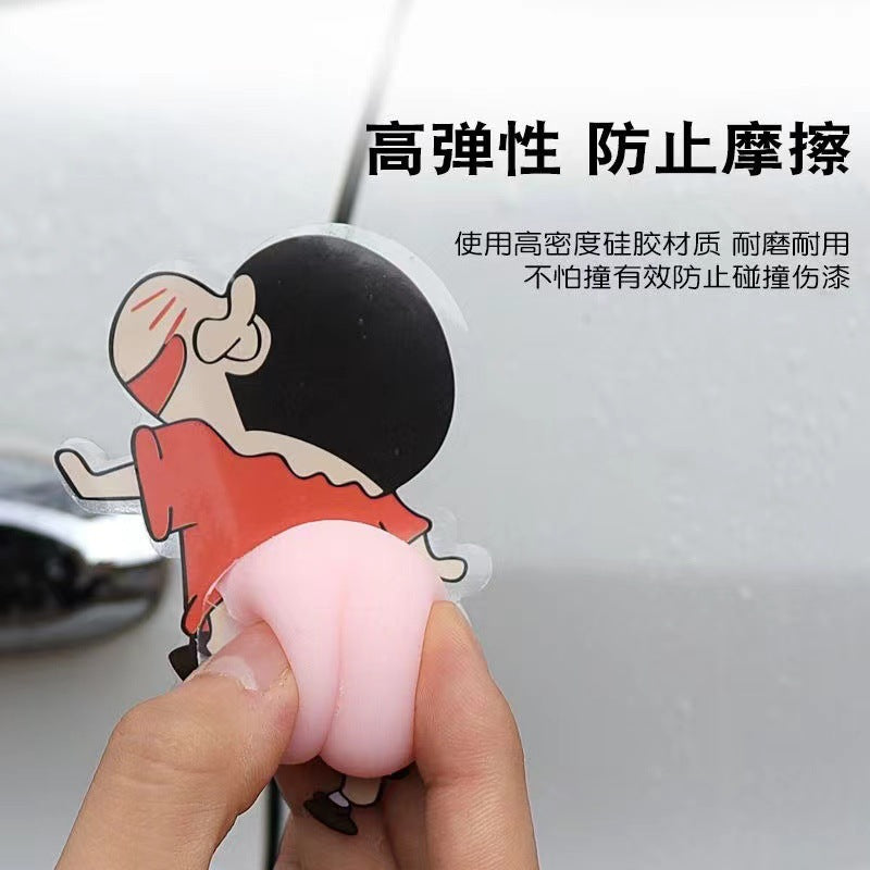 Car cute cartoon butt sticker anti-collision sticker 3d car anti-collision silicone pad butt sticker home refrigerator sticker
