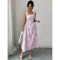 Shipped:  new summer collection - women's slim-fit, figure-flattering, square neck, sleeveless printed dress for cross-border e-commerce