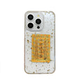Transparent epoxy gold foil iphone 17 pro max text phone case apple 16 acrylic protective cover 15