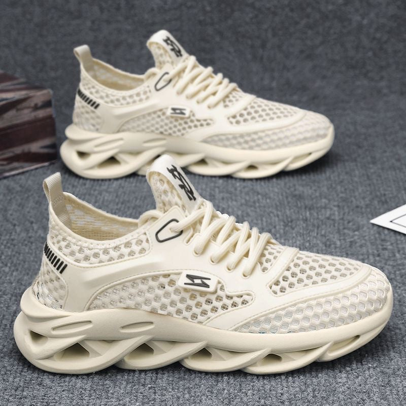 2026 new large mesh flyknit running shoes for men - summer lightweight, breathable, soft sole, comfortable, and lightweight for running and sports
