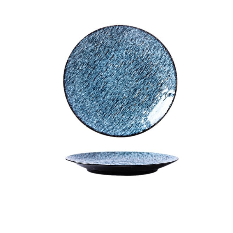 Japanese retroclassy sense kiln transformed steak shallow plate restaurant hotel ceramic western food plate dessert pastry plate plate