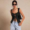spring/summer  women's tank top tie-up cardigan top - cross-border shipping timelines & tiered pricing