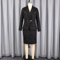 Professional commute suit dress set - stylish, figure-flattering, high-end jacquard fabric two-piece set