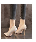 French chic heels: 2025 spring collection - rhinestone-embellished, versatile gold pointed-toe stilettos for women