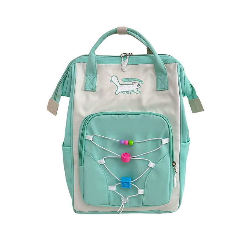 School bag female Korean version college student junior high school student large capacity trend backpack ins Harajuku contrasting color simple backpack