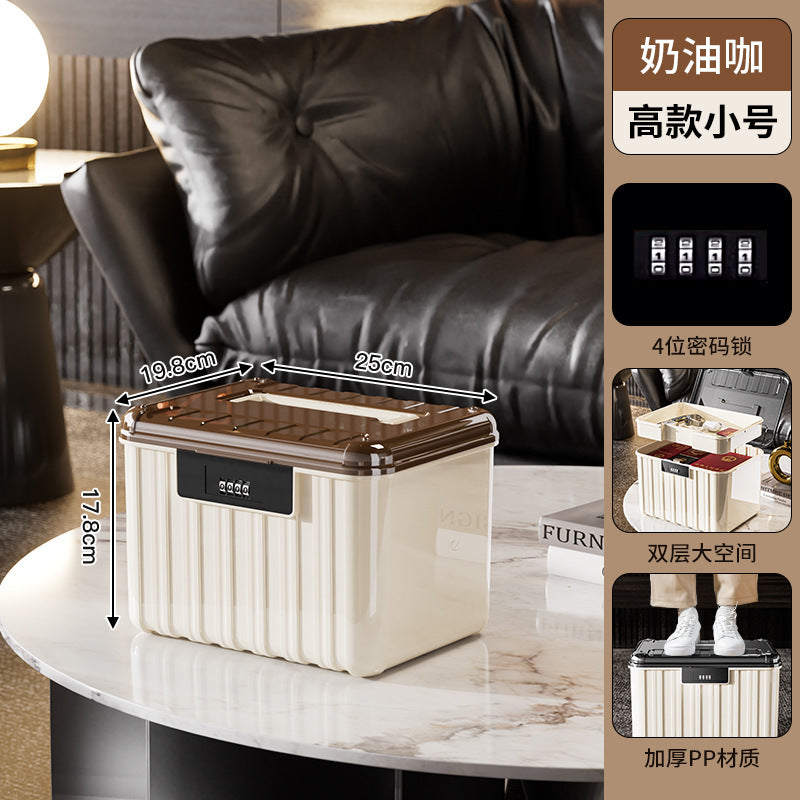 Password box with lock storage box, living room, bedroom, ID, pharmaceutical jewelry storage box, multi-specification layered storage box