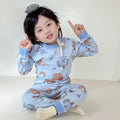 Kids autumn clothes and long pants pajamas pure cotton autumn clothes and long pants suit boys cotton sweater intimates baby sweater and trousers