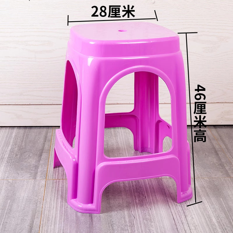 Extra thick matte plastic stool for home use, adult thickened dining table stool, large seat, bbq stall high stool for commercial use