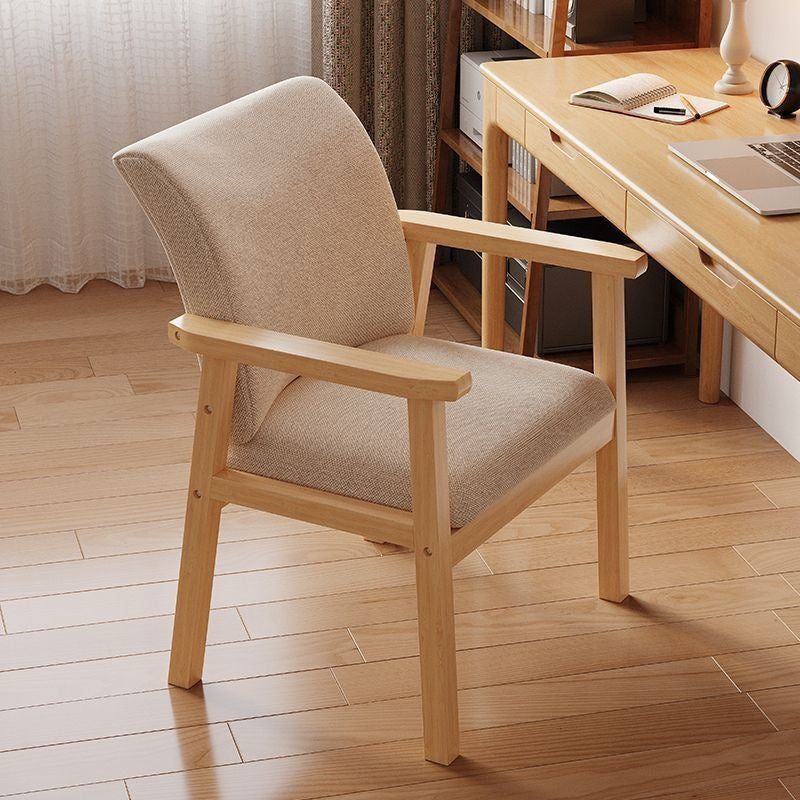 Dining chair solid wood for home single modern casual computer chair study sedentary casual entertainment mahjong chair office chair
