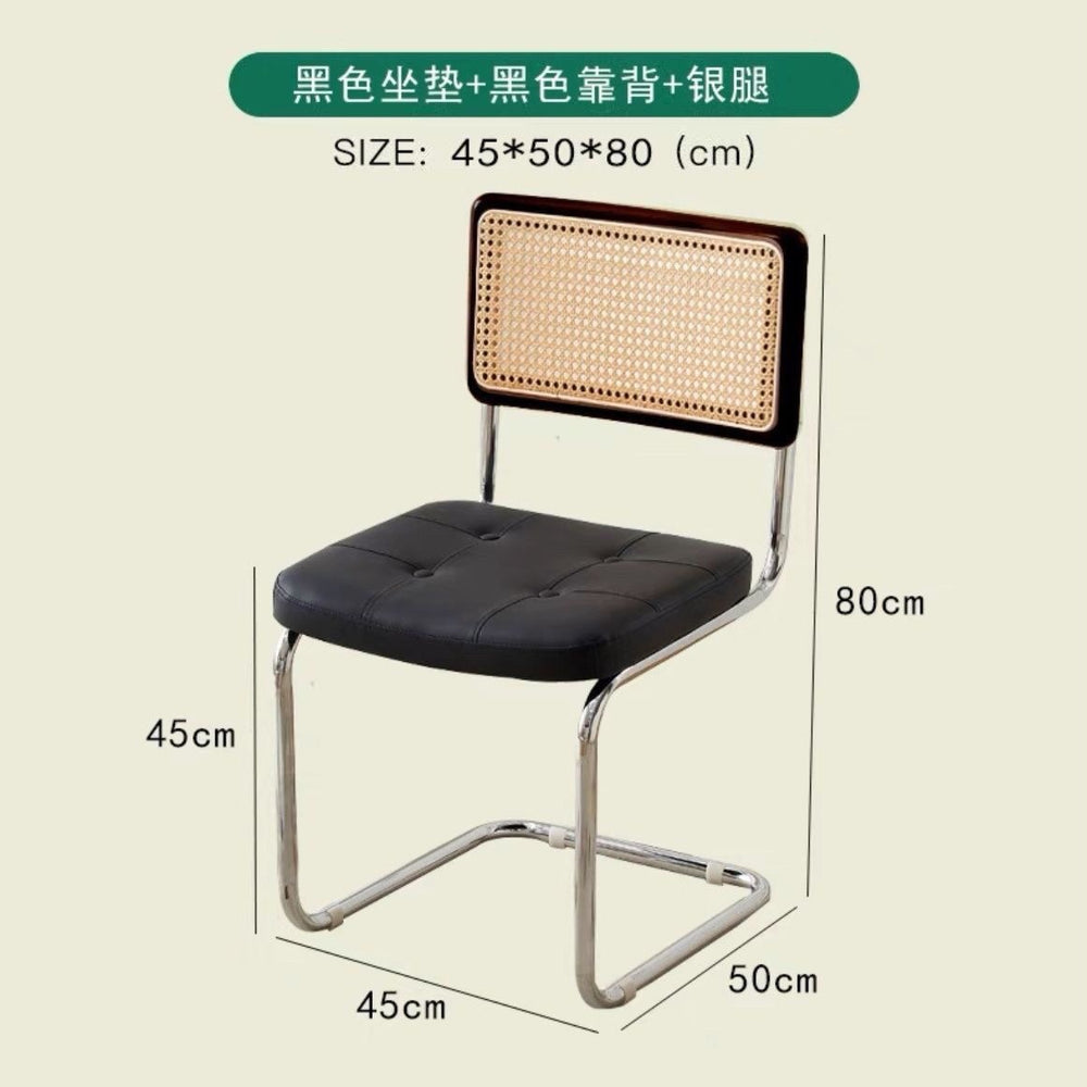 Scandinavian rattan chair iron art for home solid wood backrest chair armrest retro dining chair popularinsaccessible luxury medieval chair