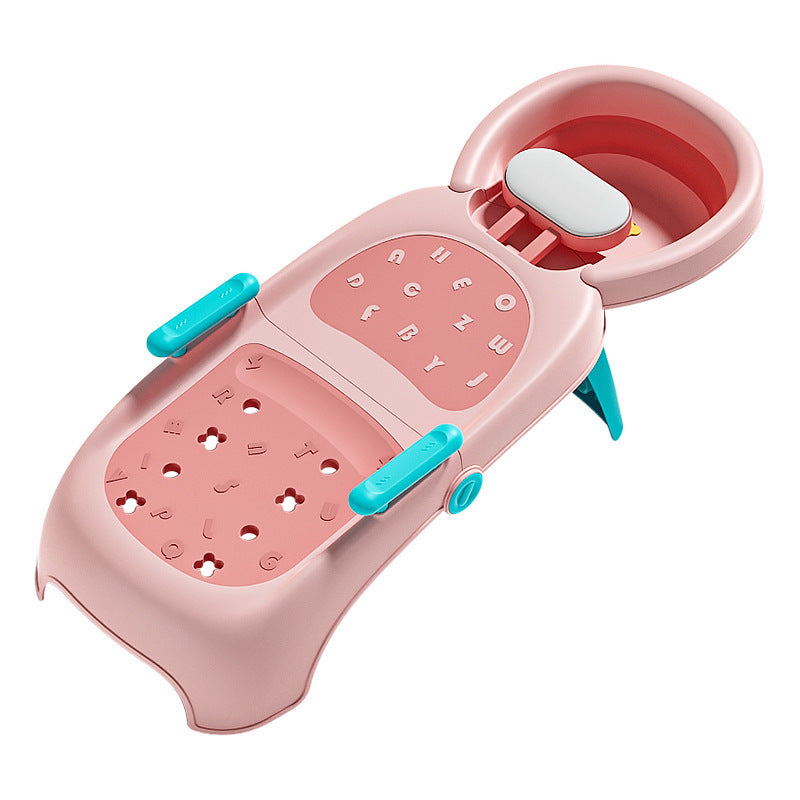 Kids' shampoo chair - foldable baby hair washing bed for home use - gentle hair washing for toddlers and infants