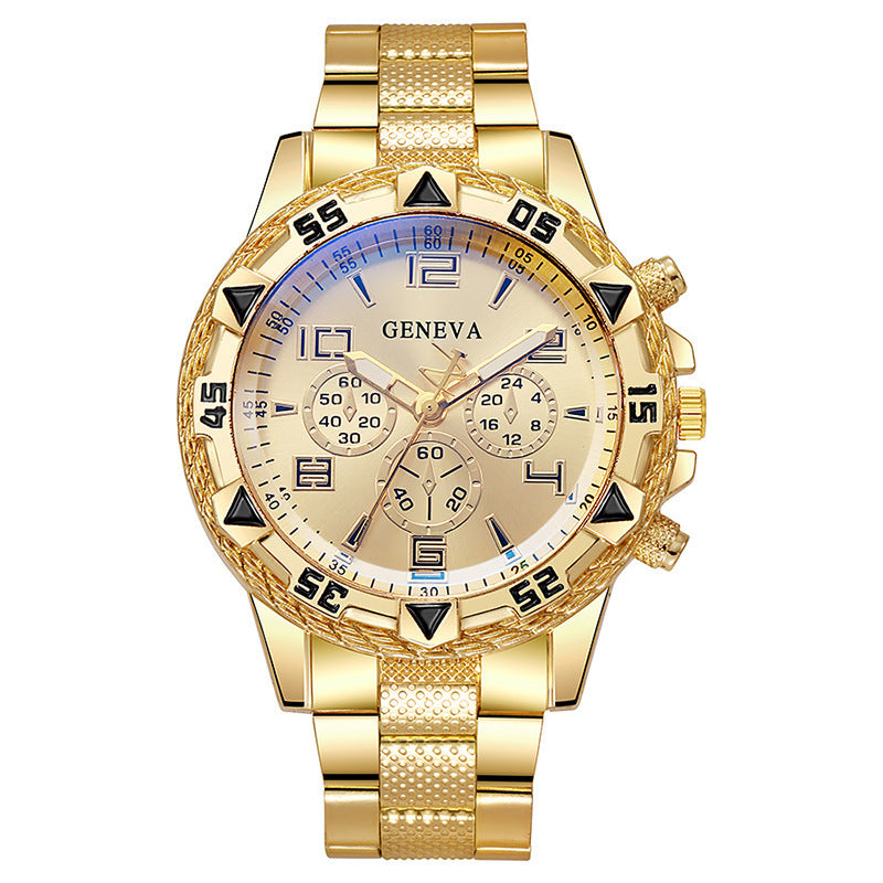 2023 aliexpress watch: men's casual stainless steel watch with faux three-eyed design, alloy fashion watch - silver