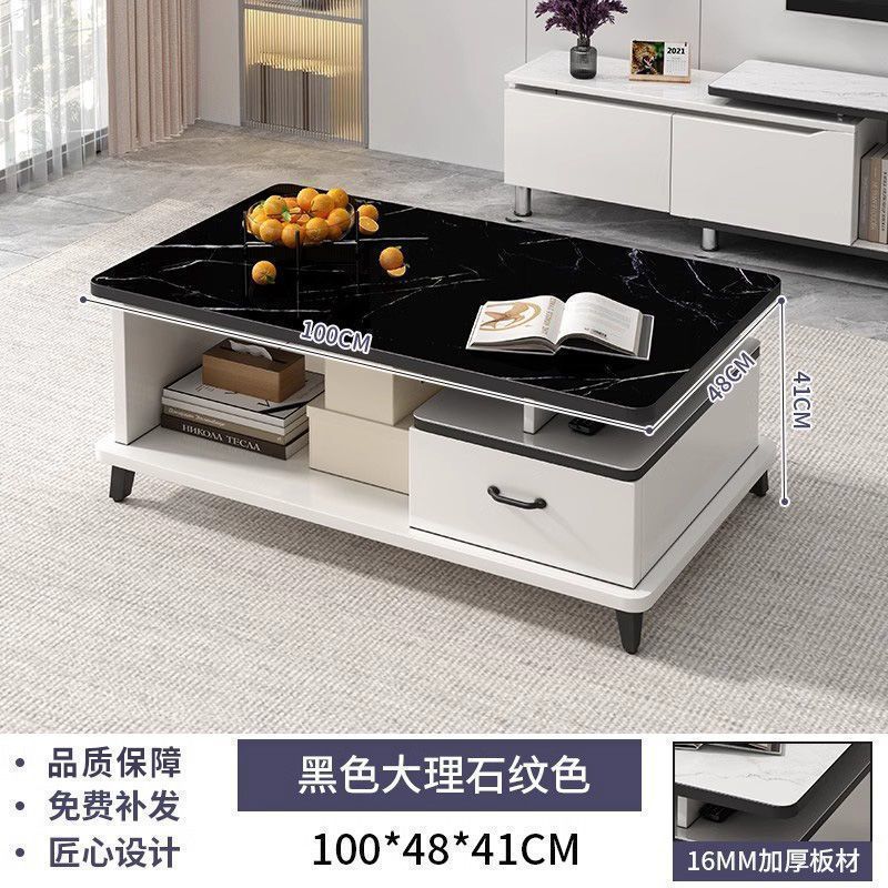 Modern minimalist tv stand for living room, compact home, floor-standing extendable 2025 new style coffee table and tv cabinet combination