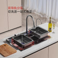 Extra thick 5.0 whale rain dance waterfall 304 kitchen honeycomb sink single slot digital display thickened stainless steel vegetable basin