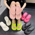 Summernew arrivalevathick sole flip-flops women's outwear height-increasing soft bottompure color flip-flops niche ins trend