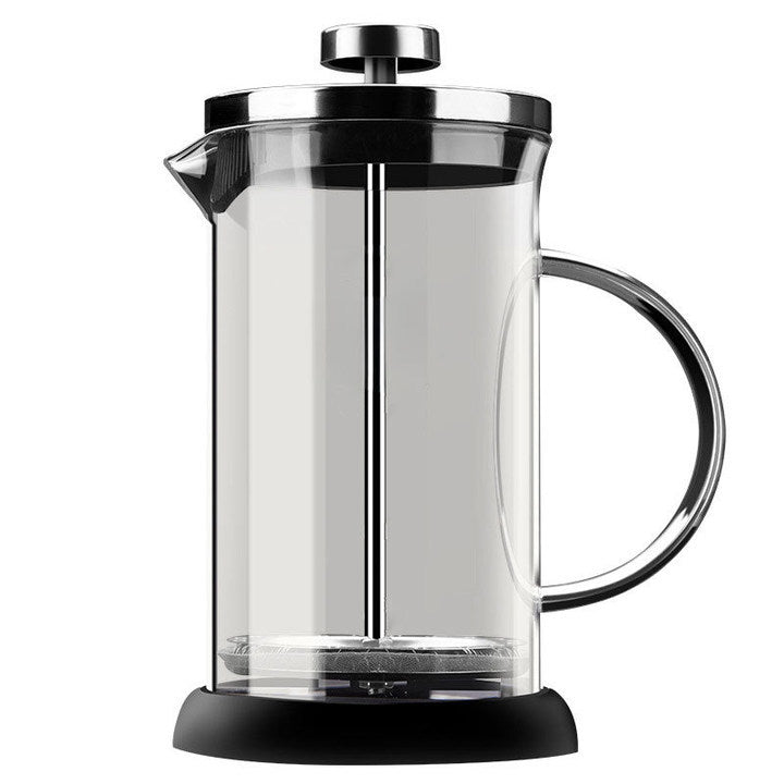 Heat-resistant glass french press coffee maker, stainless steel french press, pour-over coffee maker, filtered brewing teapot