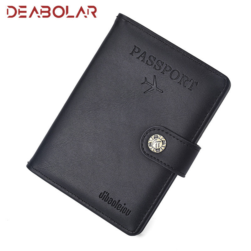 New Fashion Buckle Boarding Pu Leather ID Bag Aircraft Travel Passport Book Protective Case Multifunctional Passport Bag