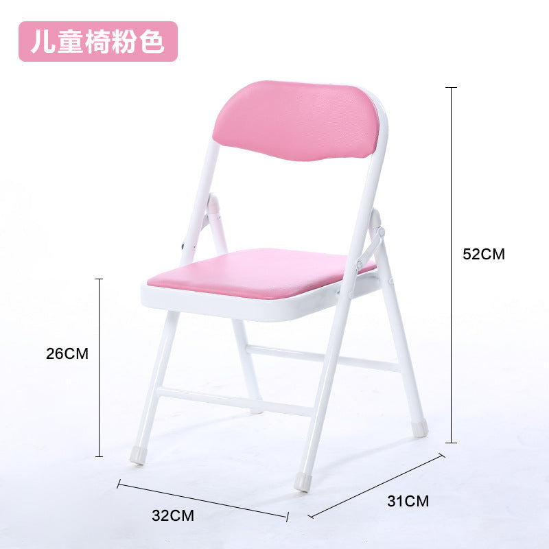 Children's small folding chair Solomon folding stool Children's back chair Kindergarten seat Metal portable chair